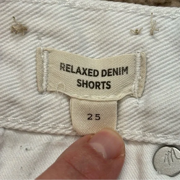 Madewell White Relaxed Denim Shorts - size 25 - Picture 9 of 10
